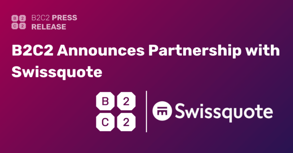 Crypto Market Maker B2C2 Teams Up with Swissquote